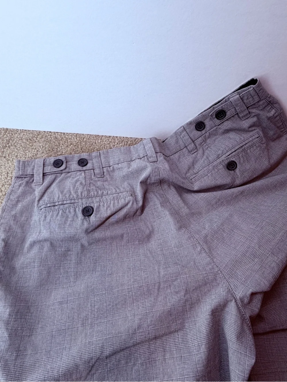 Old Navy 2008 Gray Grid Check Trousers Men's Academia Workwear Boho Y2K